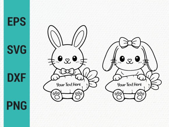 Easter Bunny Monogram SVG for T-Shirt Graphics