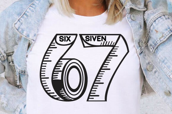 Measuring Tape Number 6 and 7 SVG Graphics for T-Shirt Designs
