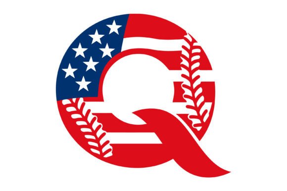 USA Baseball Letter Q SVG for T-Shirt Designs