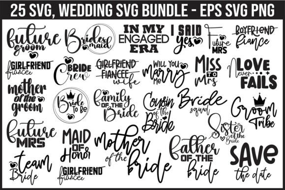 Wedding SVG Bundle: Graphics for T-Shirt Designs